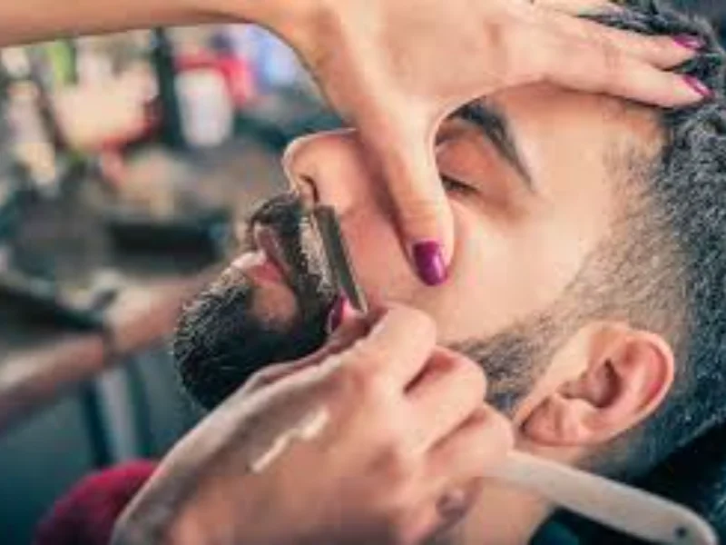 Beard grooming close-up