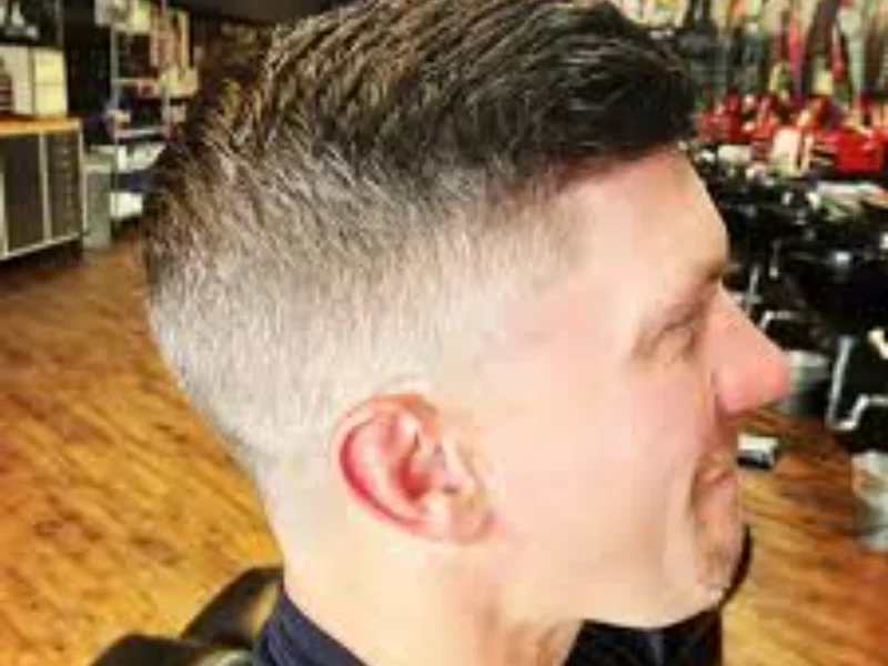 The finished look — leather barber chairs, The Gentleman's Cut