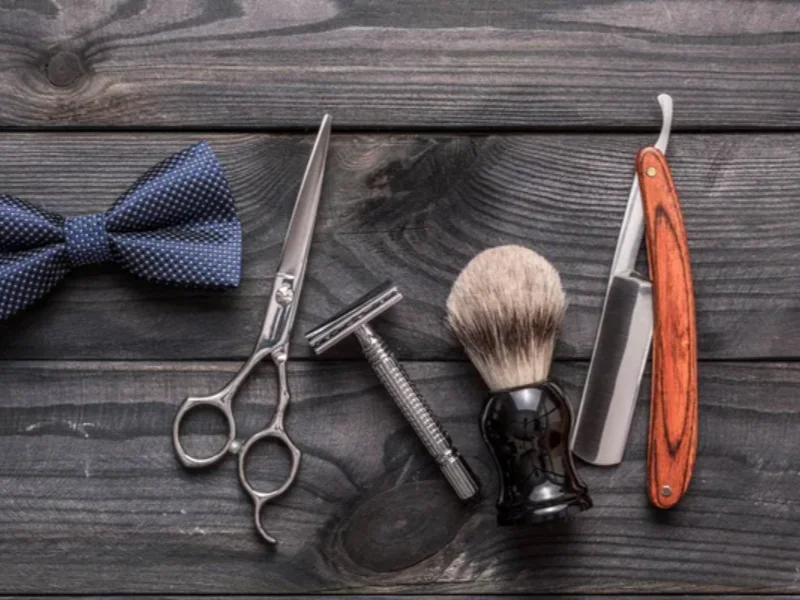 The finished look — leather barber chairs, The Gentleman's Cut