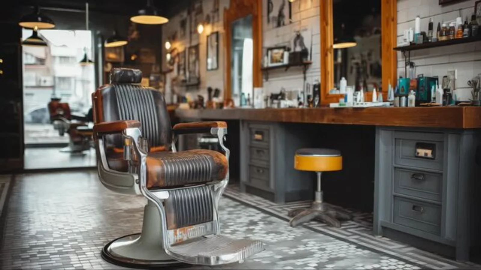 The finished look — leather barber chairs, The Gentleman's Cut