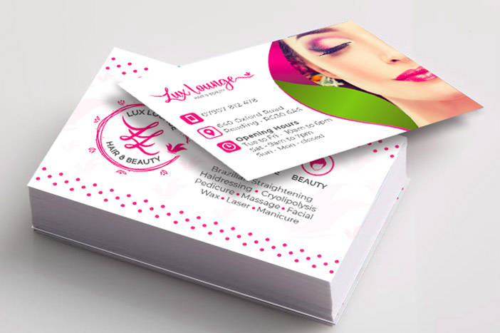 Lux Lounge business card design