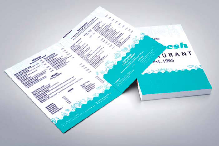 Seafresh restaurant menu design