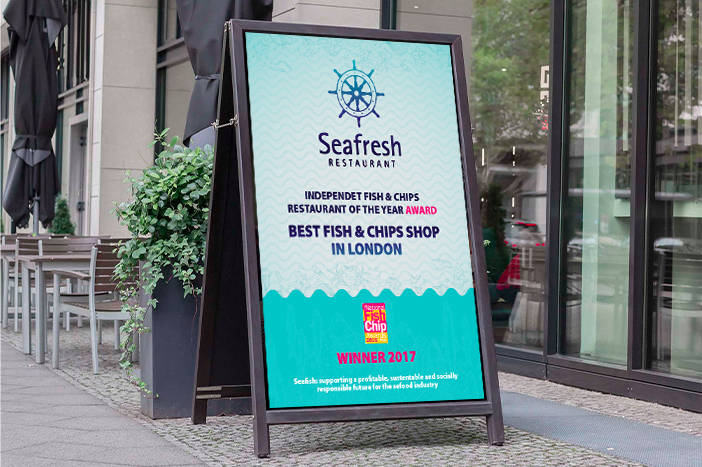 Seafresh A-board signage design