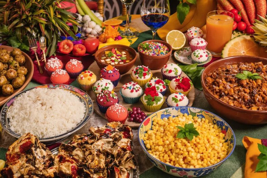 Authentic Brazilian feast spread — coxinhas, pastéis and churrasco for a London party