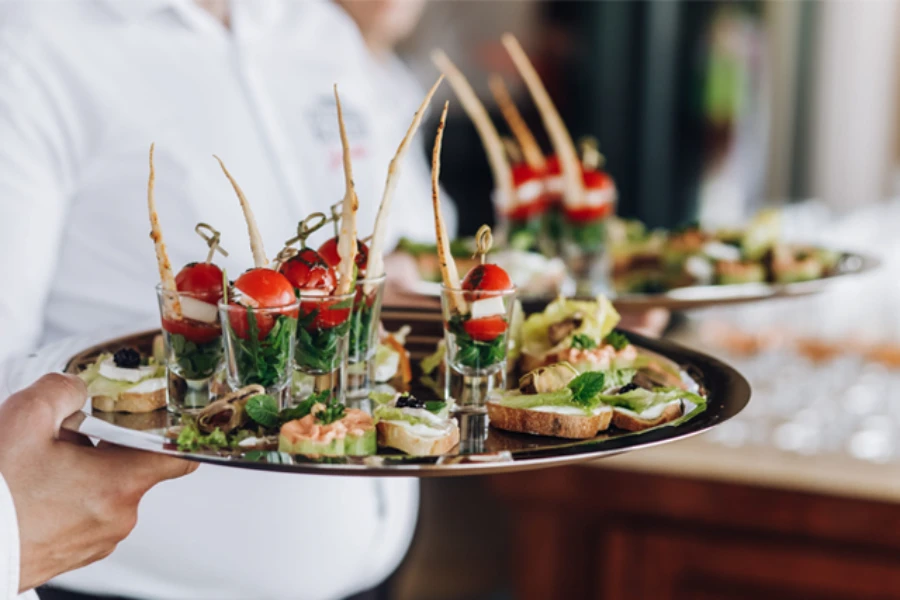 Sabor Events canapé reception with cocktails