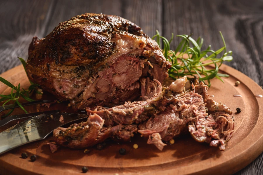 Wood-roasted lamb shoulder