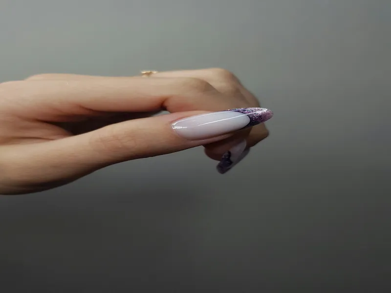 Pastel rainbow ombre nail design