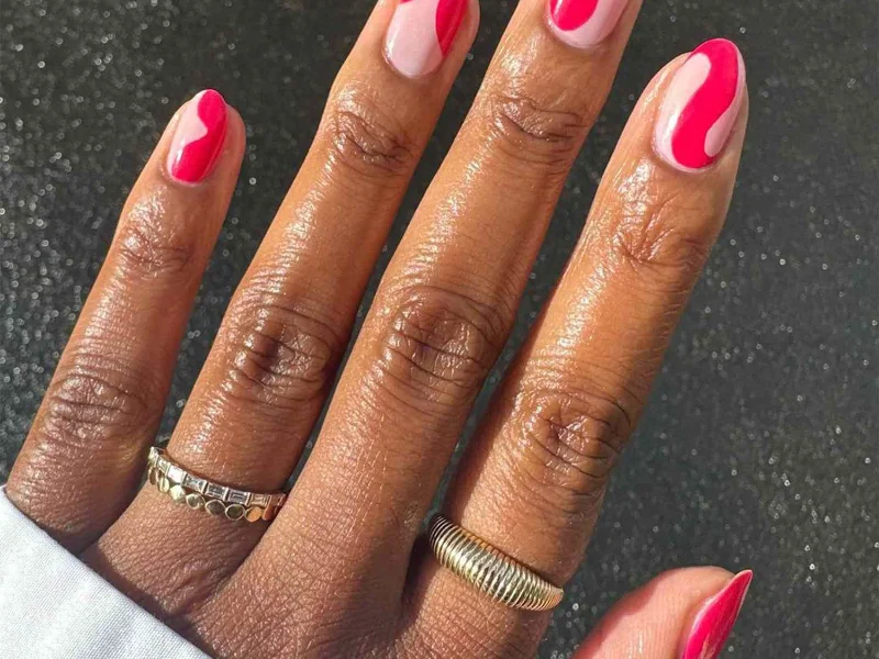 Dark glazed nail art with foil