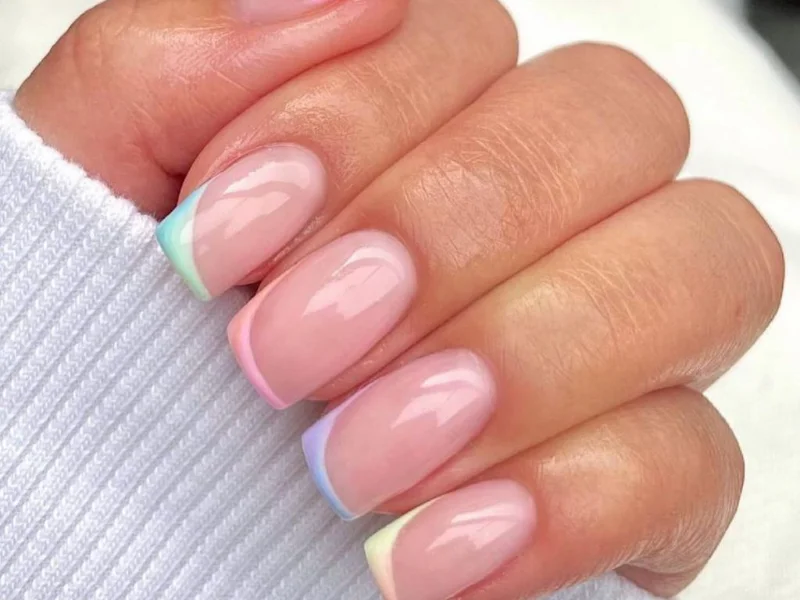 Sculpted almond nails in nude