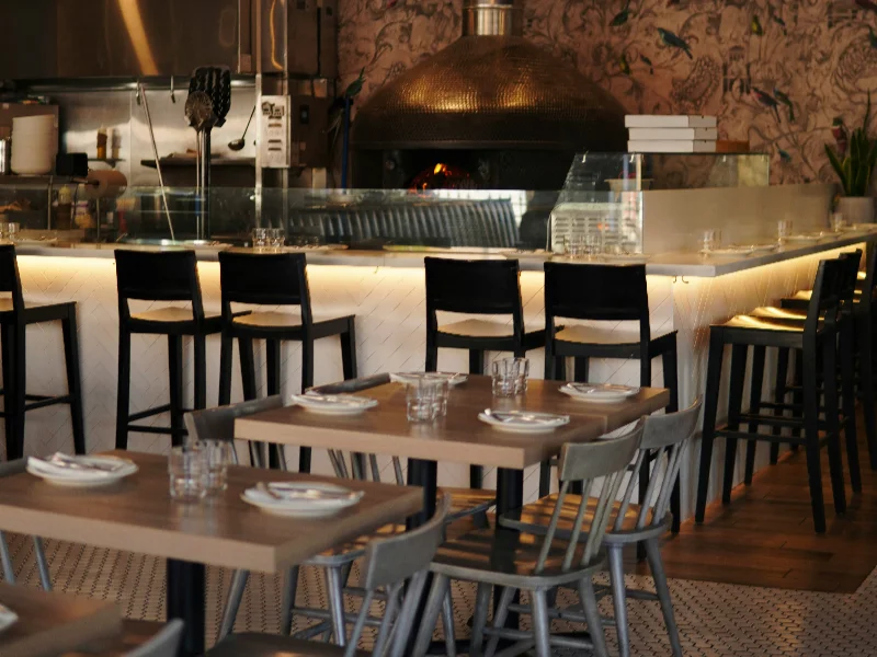 Fireside Pizza wood-fired oven in Soho kitchen